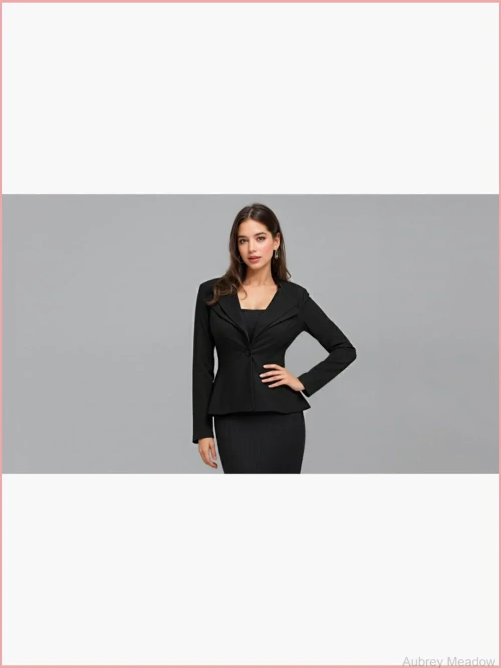 Women's Double Lapel Peplum Blazer Stretch Office Work